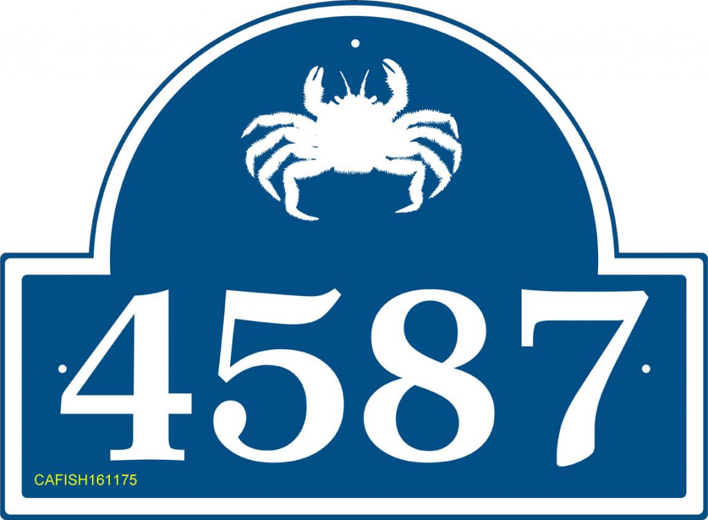 Curb Appeal DIY Coastal Address Sign - Sea Creature Theme House Number Sign (Crab) #DIY #CurbAppeal #CoastalDecor #AddressSign #CoastalHome 