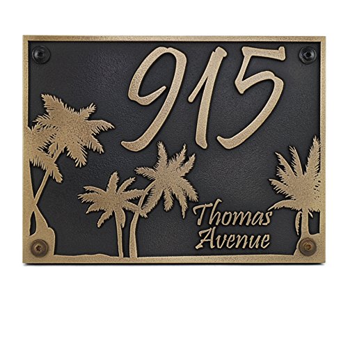 Curb Appeal DIY: Coastal Address Sign - Palm Tree Custom plaque #CoastalDecor #CurbAppeal #DIY #AddressSign #FrontDoorDIY