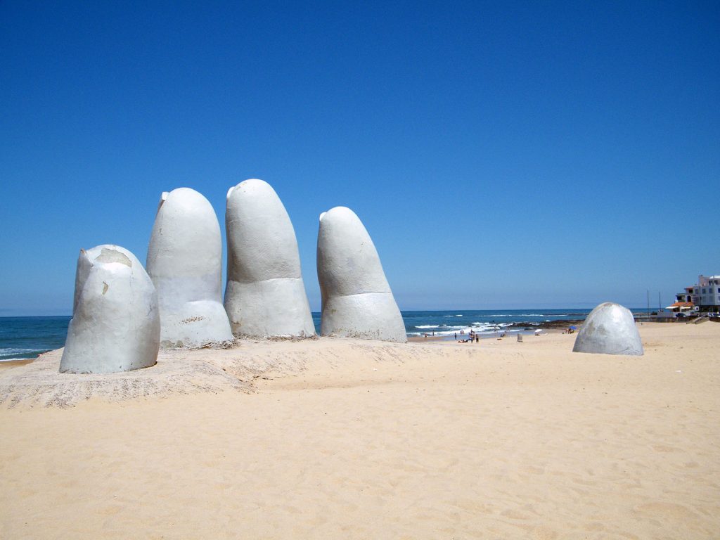 Punta del Este, Uruguay The Hand Of Brava Beach #Uruguay #Montevideo #coastalgetaway #beachvacation