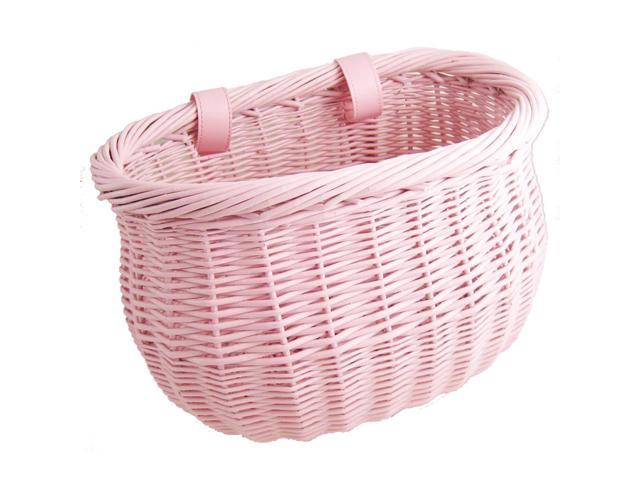 white wicker bike basket