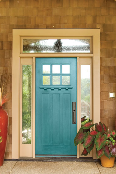 9 Stunningly Bold Coastal Front Doors - Plumosa PPG #bolddoors #ColorfulDoors #BrightDoors #doors #GreenDoors