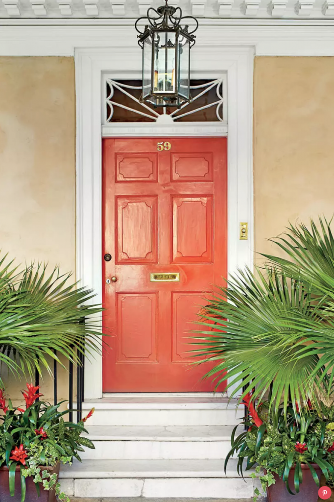 9 Stunningly Bold Coastal Front Doors - Hot Orange #ColorfulDoors #BoldDoors #OrangeDoors #Doors #CoastalDoors