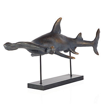 10 Cool Ways to Let Some Shark! Into Your Home - Hammerhead Sculpture by ZGallerie #sharkweek #shark #beachdecor #beachhouse #coastaldecor