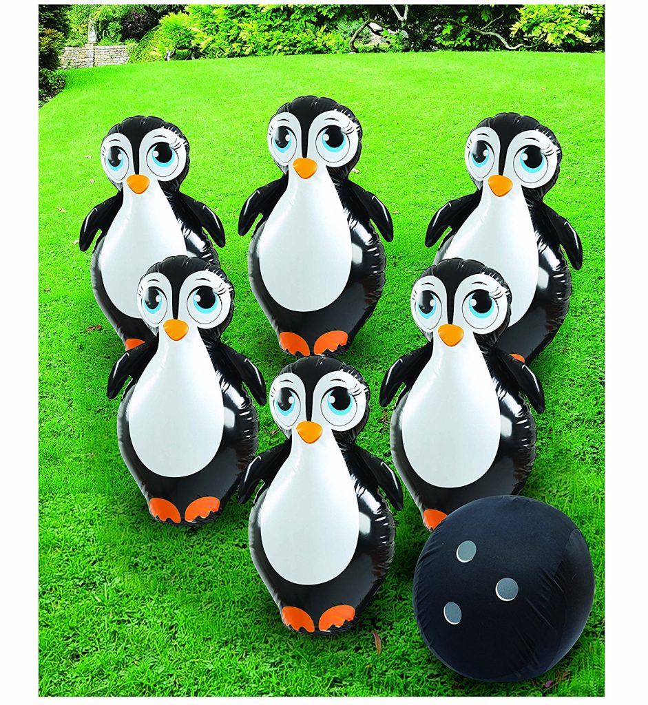 Summer Family Fun Etna Inflatable Penguin Bowling Set #SummerFun #SummerBucketList #SummerGames #PoolFloats