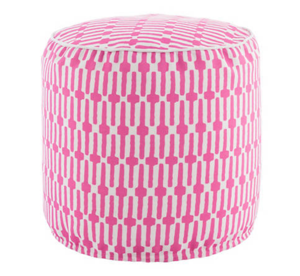 25 Pretty in Pink Gifts for Mom Links Fuchsia Indoor Outdoor Pouf #PineConeHill #MothersDay #MothersDayGifts #GiftsForMom #PinkGiftsForMom #PinkPouf