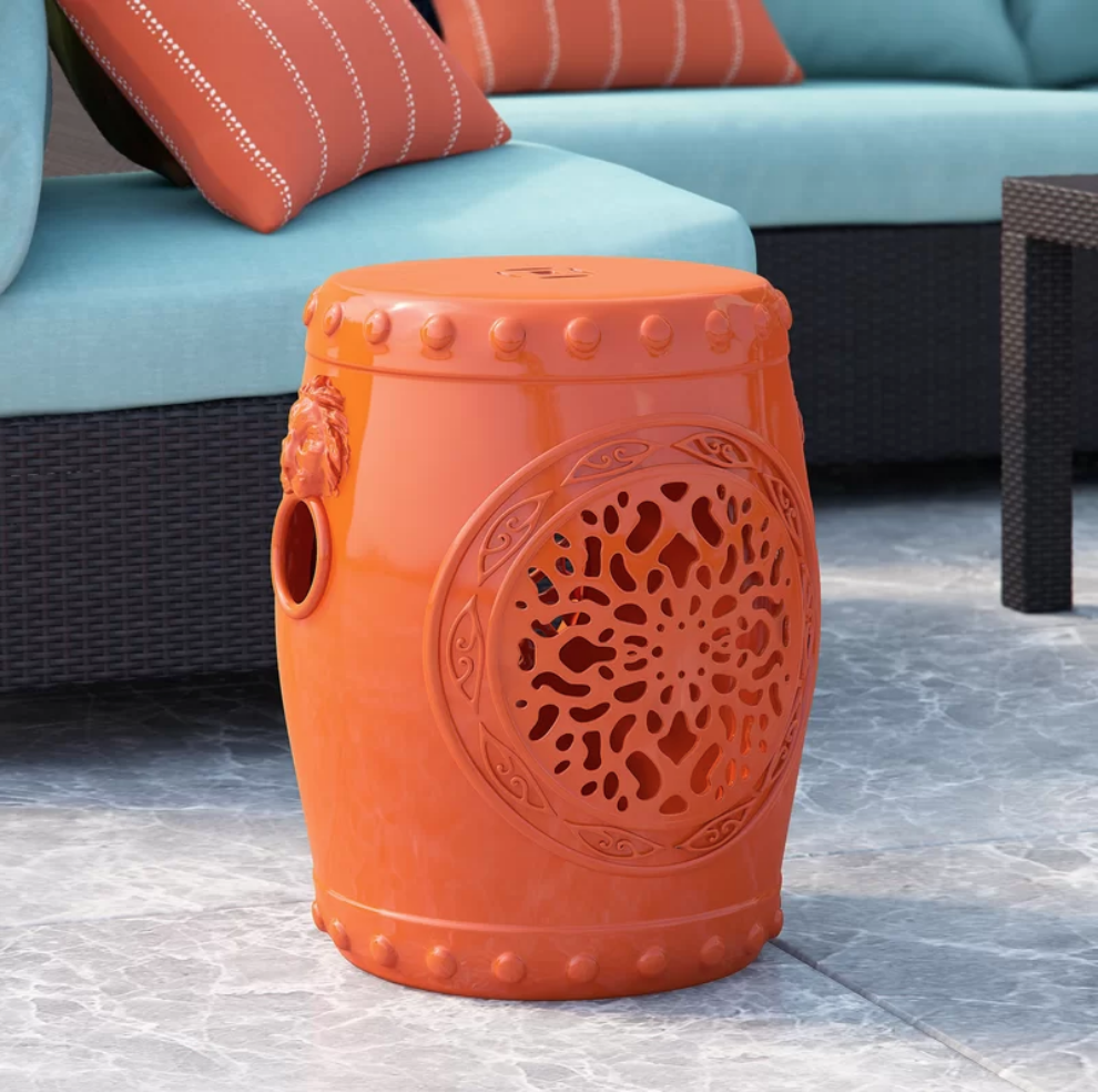 8 Gorgeous Garden Stools Quarryville Drum Garden Stool #GardenStools #Patio #Porch #Garden #OutdoorLiving