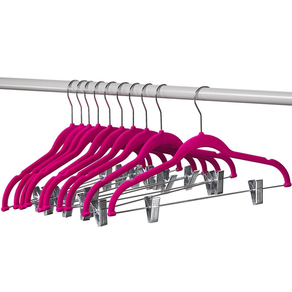 10 Massive Space Saving Closet Tips Clothes Hangers With Clips #Organize #Organization #OrganizedCloset #OrganizeClothes #Closet #ClosetStorage #Storage #SaveTime #SaveMoney