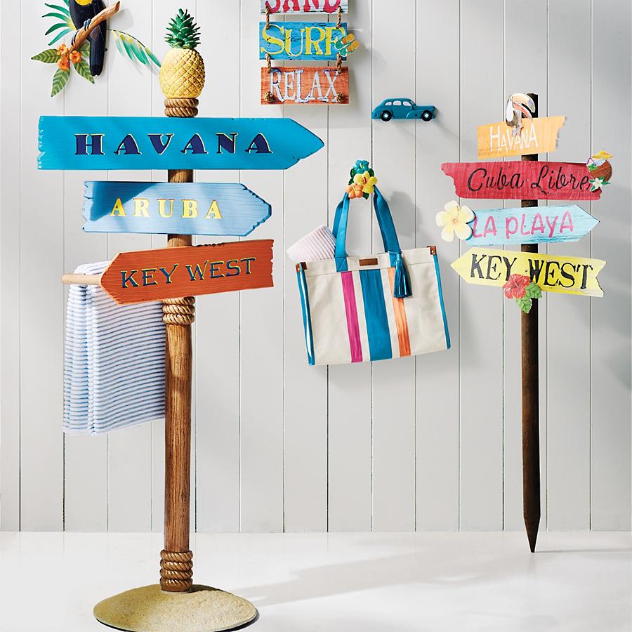 Summer Fun DIY Beach Directional Sign Havana Directional Post Sign #DIY #SummerFun #SummerActivities #DIYBeach #DirectionalSigns #BeachSigns