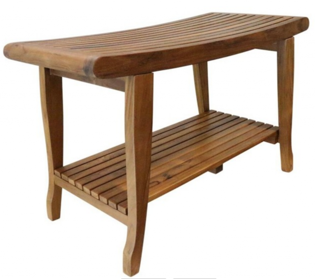 Create a Spa at Home with these 18 Bath Accessories - Alateak indoor outdoor spa bench #spa #bathroom #homespa #pamperyourself #spaaccessories #metime #bathaccessories