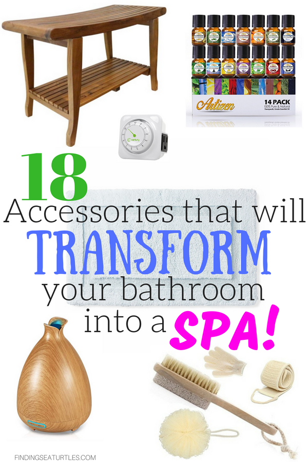 Create a Spa at Home with these 18 Bath Accessories #spa #bathroom #homespa #pamperyourself #spaaccessories #metime #bathaccessories