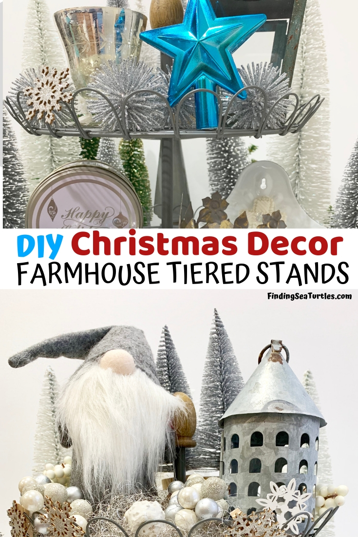 How to Style Your Tiered Stand for Christmas DIY Christmas Decor Farmhouse Tiered Stands #Farmhouse #Affordable #BudgetFriendly #Christmas #DIY #ChristmasDecor #FarmhouseDecor