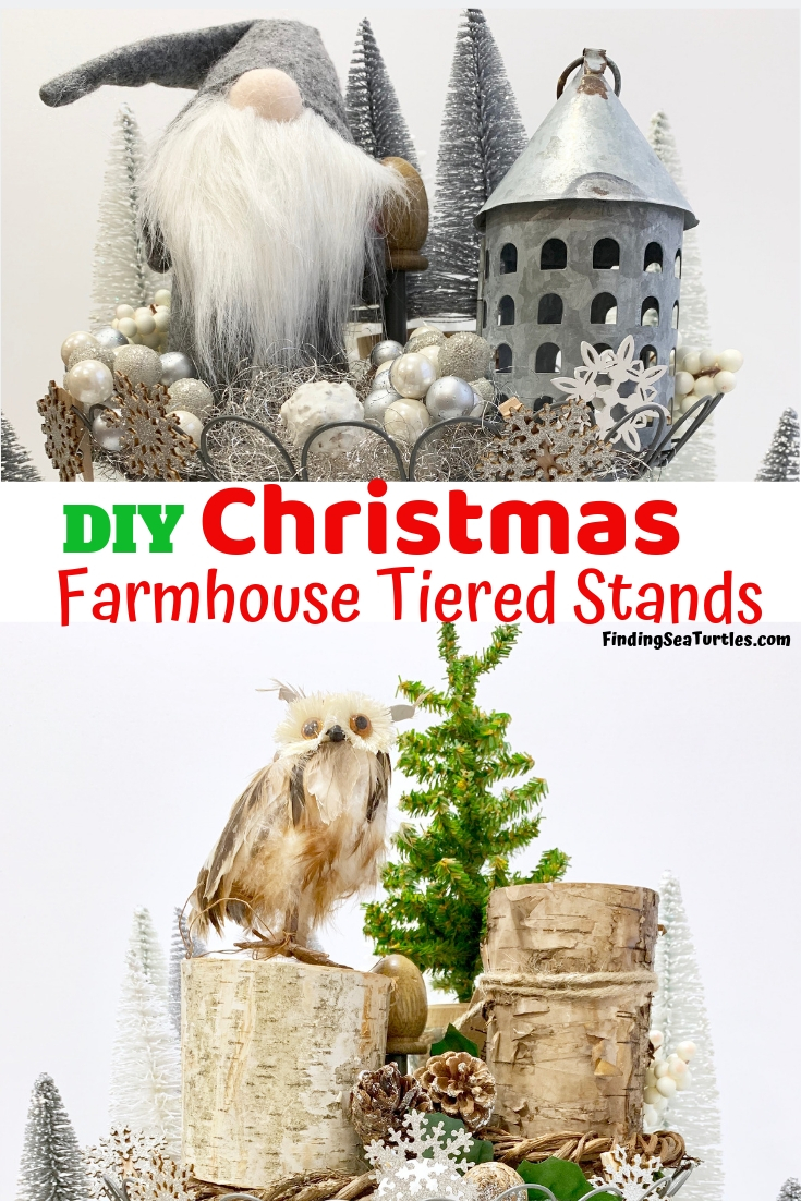 How to Style Your Tiered Stand for Christmas DIY Christmas Farmhouse Tiered Stands #Farmhouse #Affordable #BudgetFriendly #Christmas #DIY #ChristmasDecor #FarmhouseDecor