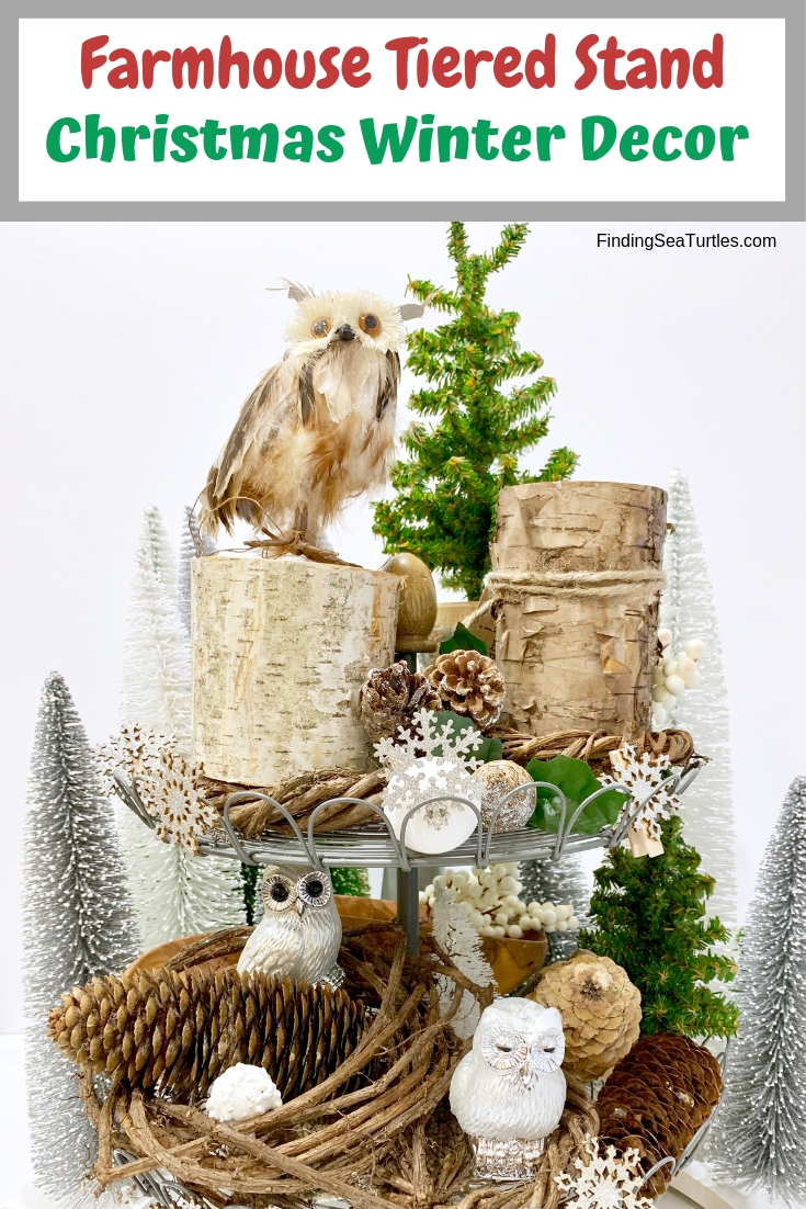 How to Style Your Tiered Stand for Christmas Farmhouse Tiered Stand Christmas Winter Decor #Farmhouse #Affordable #BudgetFriendly #Christmas #DIY #ChristmasDecor #FarmhouseDecor