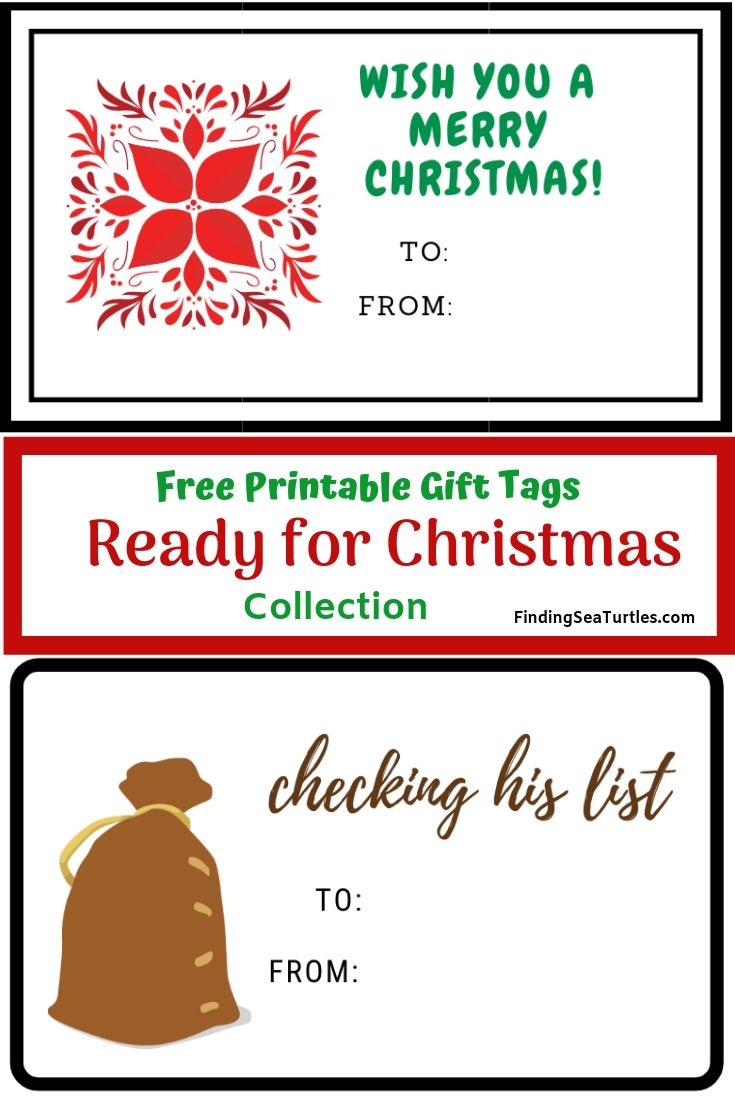 Two Collections of Free Printable Gift Tags for Christmas Free Printable Gift Tags Ready For Christmas #FreePrintables #ChristmasPrintables #GiftTags #Christmas #DIY #FrugalChristmas #BudgetFriendly #Printables