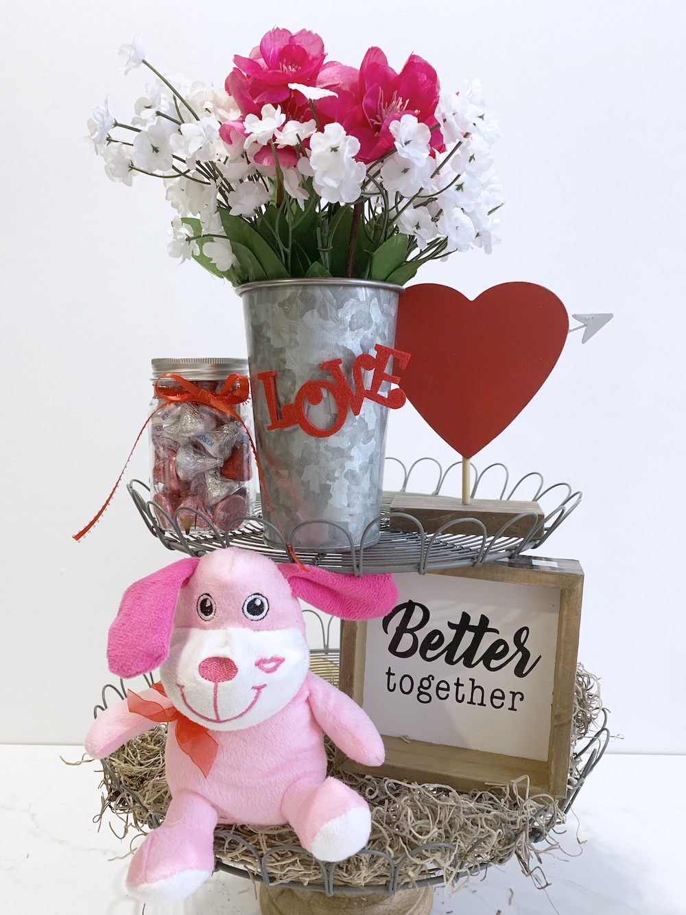 Valentine’s Day Home Decor Better Together Farmhouse Stand #Farmhouse #Affordable #SimpleDecor #QuickAndEasy #BudgetFriendly #ValentinesDay #DIY #StValentinesDecor #FarmhouseDecor