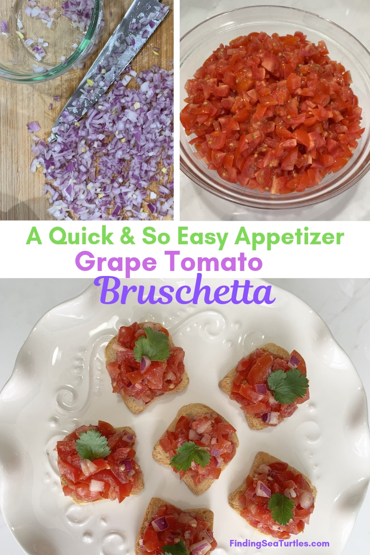 A Quick & So Easy Appetizer Grape Tomato Bruschetta #Bruschetta #GrapeTomatoes #TomatoBruschetta #QuickandEasy #BudgetFriendly #Affordable #Healthy #Appetizer #AffordableFood #SaveTime #SaveMoney