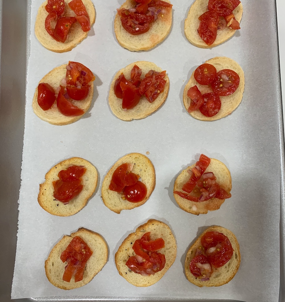 Grape Tomato Bruschetta, a Quick and Easy Appetizer Baguette With Grape Tomatoes #Bruschetta #GrapeTomatoes #TomatoBruschetta #QuickandEasy #BudgetFriendly #Affordable #Healthy #Appetizer #AffordableFood #SaveTime #SaveMoney