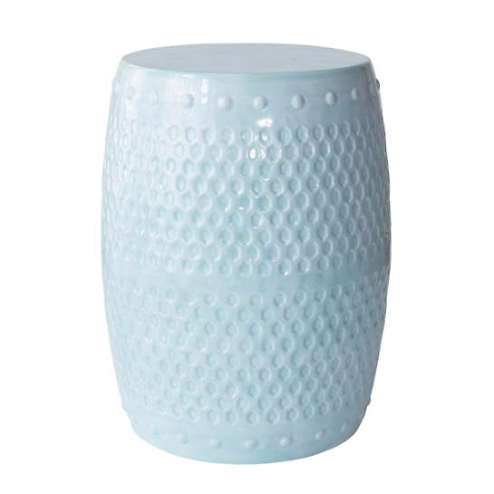 10 Versatile Garden Stools for Outdoor Living Spaces Robins Egg Blue Glaze Stool #SmallSpaces #SmallSpaceLiving #Garden #Patio #Porch #Deck #GardenStool #GardenSeating #OutdoorStool #PatioSeating #PorchSeating 