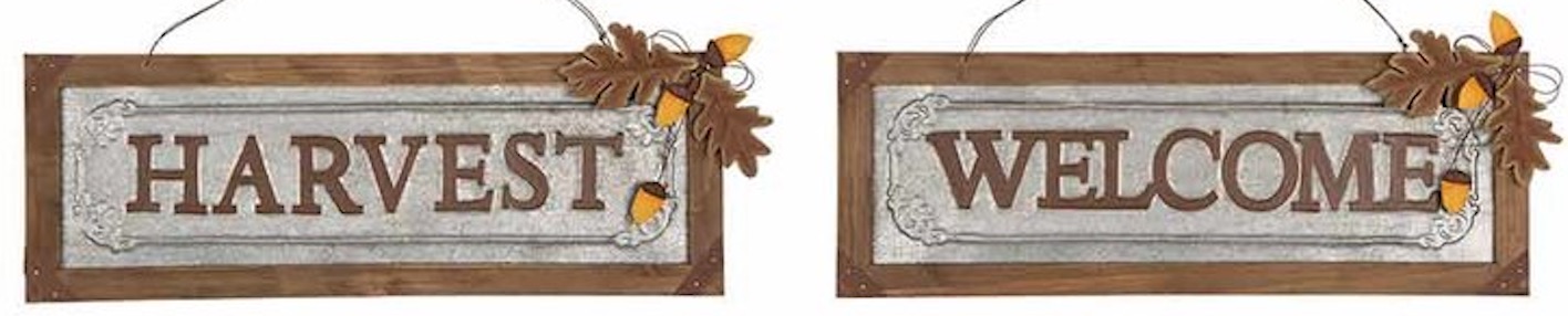 Farmhouse Fall Wall Decor to Welcome Autumn Galvanized Harvest Welcome Wall Sign #Farmhouse #FallWallDecor #FarmhouseWallDecor #RusticDecor #CountryDecor #FallDecor #AutumnDecor #FallWallArt