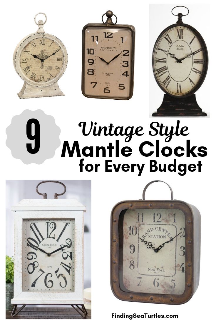 9 Vintage Style Mantle Clocks For Every Budget #Clocks #MantleClocks #Timepiece #TableTopDecor #Decor