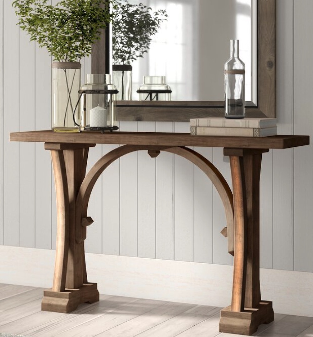 Large Sofa Table Console Rustic Solid Wood Hall Entry Country Accent Display USA 
