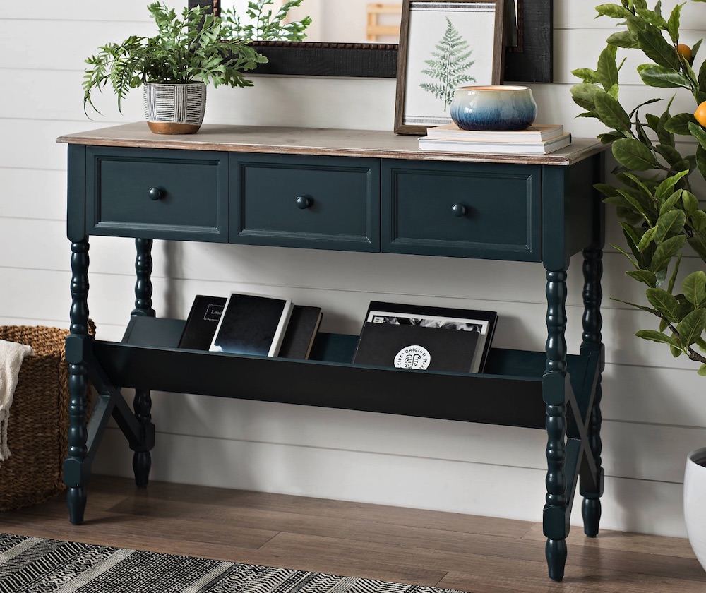 Details about   Wooden Console Table Narrow Sofa Display Shelf Entry Rustic Farmhouse Assembled 
