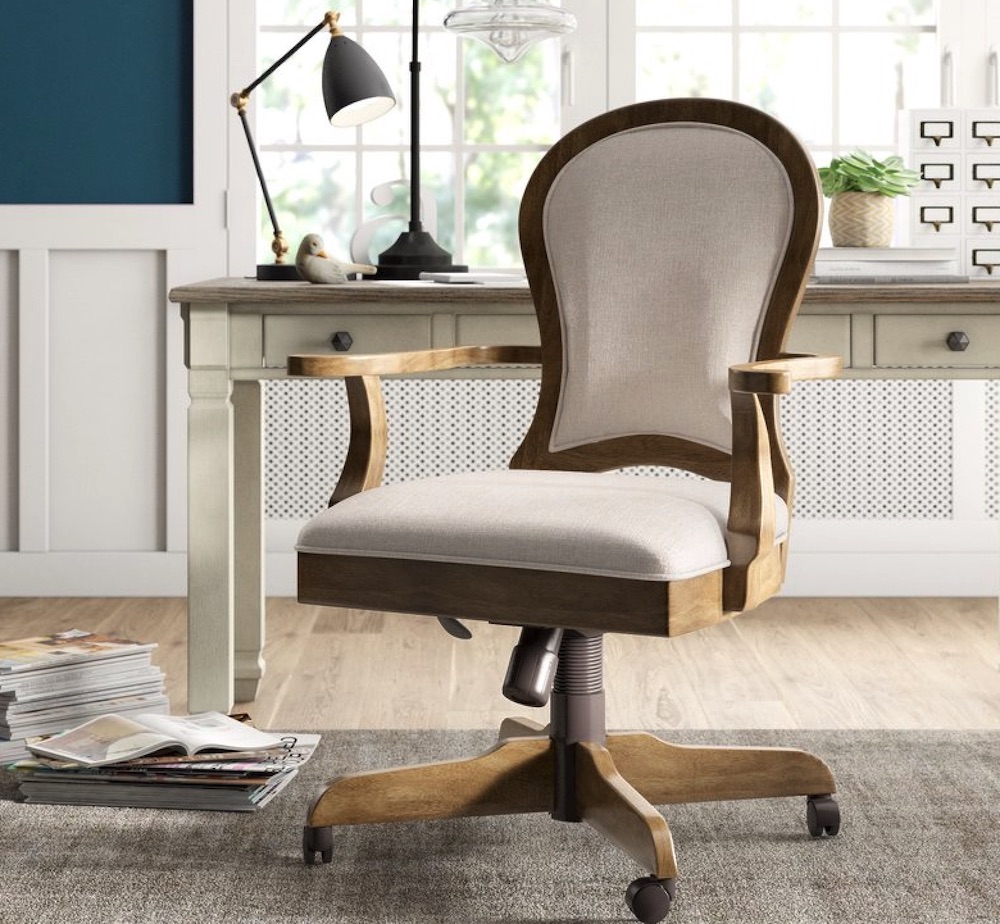 farmhouse desk chair with wheels