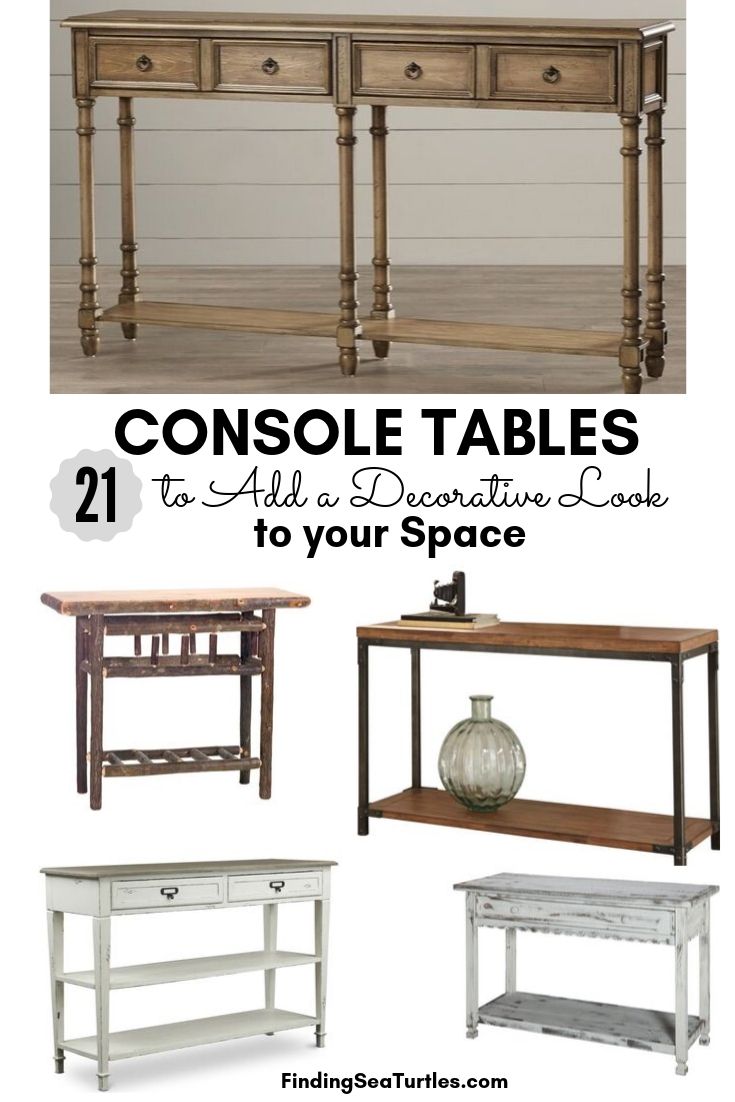 CONSOLE TABLES 21 to Add a Decorative Look to your Space #ConsoleTable #SofaTable #Decor #VintageDecor #FarmhouseDecor #NeutralDecor 
