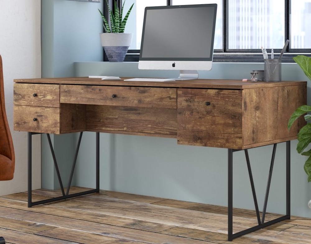 Desks for Industrial and Country Decors Fallon Writing Desk #Desks #HomeOffice #HomeOfficeDesks #Farmhouse #Decor #VintageDecor #FarmhouseDecor #IndustrialDecor #WorkingMoms #WorkFromHome