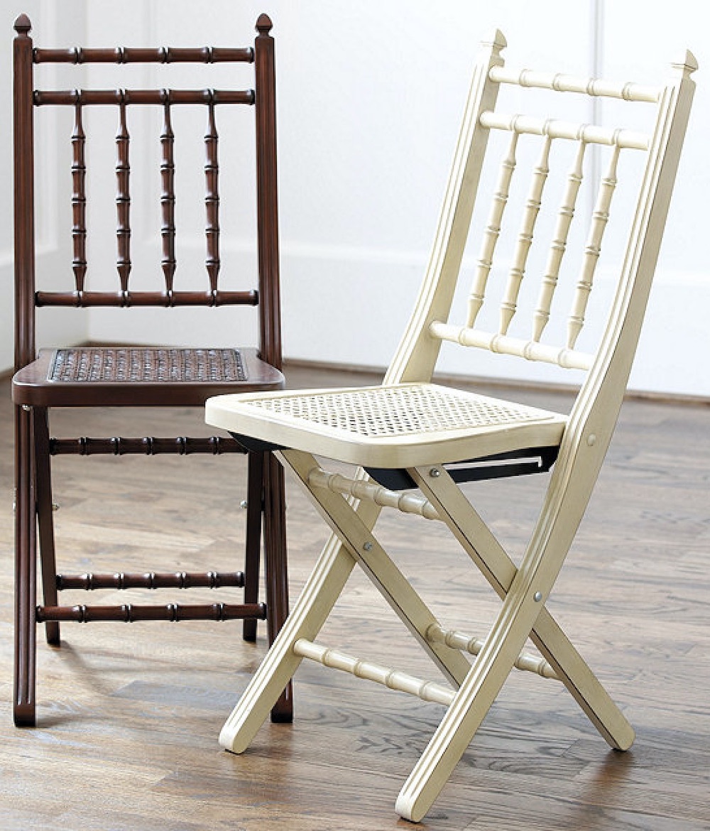 8 Folding Chairs for Holiday Entertaining St. Germain Folding Chair Mahogany And Vintage White #FoldingChairs #DinnerTime #FamilyDinners #HolidayMeals #Entertaining #Celebrations
