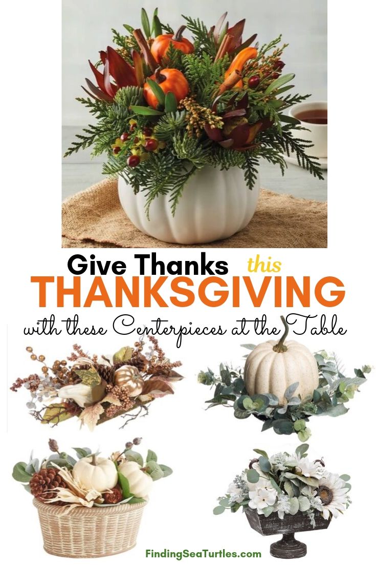 Give Thanks this Thanksgiving with these Centerpieces at the Table #Decor #ThanksgivingCenterpiece #FallCenterpiece #FallDecor #Thanksgiving #ThanksgivingTable #Centerpiece