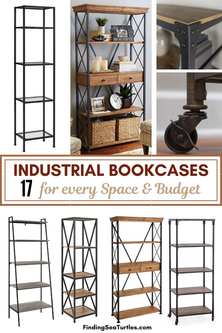 INDUSTRIAL BOOKCASES 17 for every Space Budget #Decor #IndustrialDecor #Bookcases #IndustrialBookcases #HomeOffice #HomeStorage #Organization