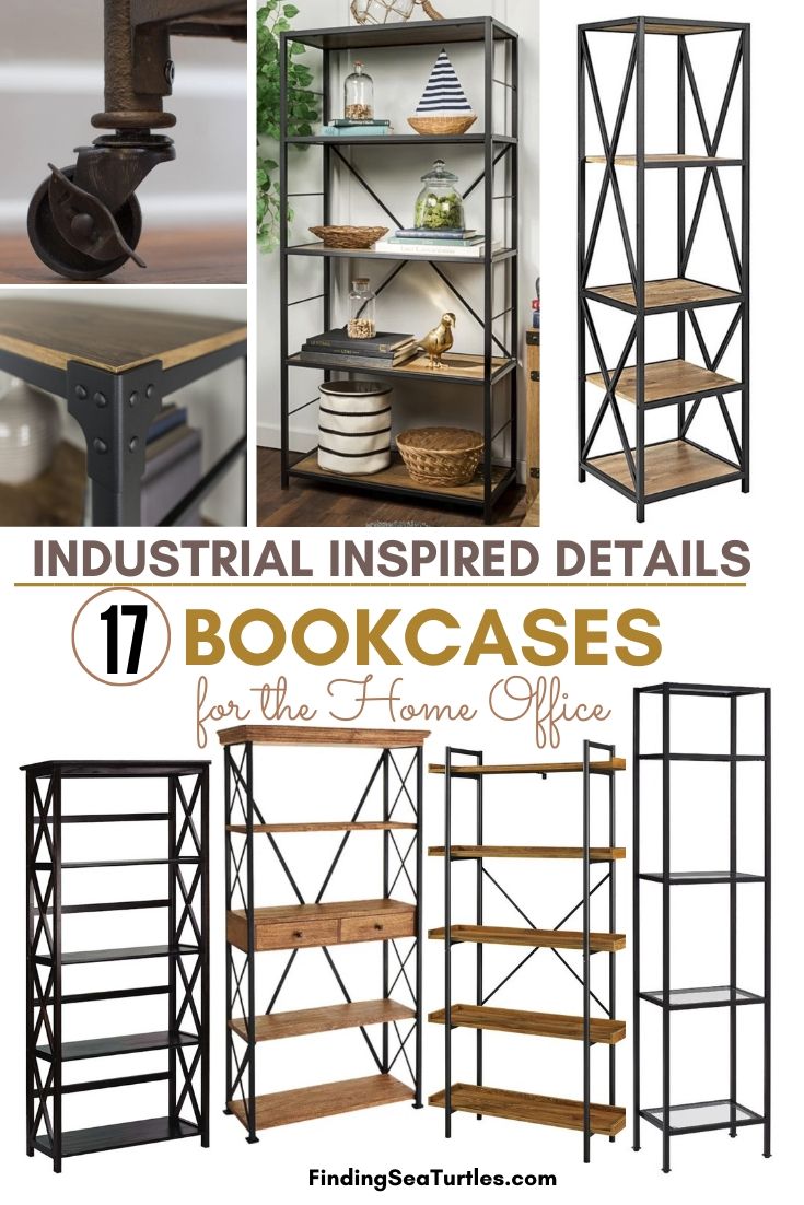 INDUSTRIAL INSPIRED DETAILS 17 Bookcases for the Home Office #Decor #IndustrialDecor #Bookcases #IndustrialBookcases #HomeOffice #HomeStorage #Organization