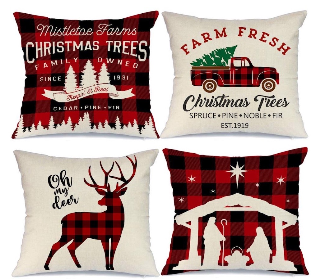 Celebrate the Season Farmhouse Christmas Pillow Covers #Decor #Christmas #Farmhouse #ChristmasDecor #FarmhouseDecor #FarmhouseChristmasDecor #HolidayDecor