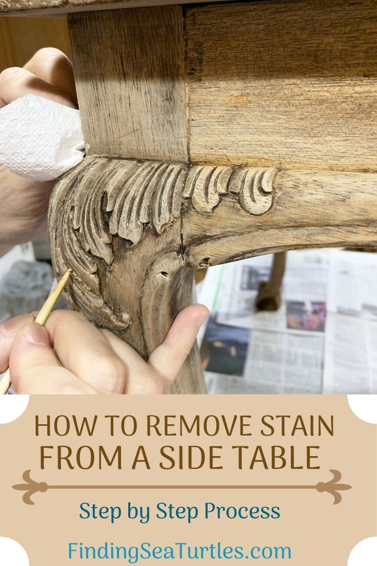 HOW TO REMOVE STAIN FROM A SIDE TABLE #DIY #DIYFurnitureStripping #FurnitureRefinish #VarnishStripping