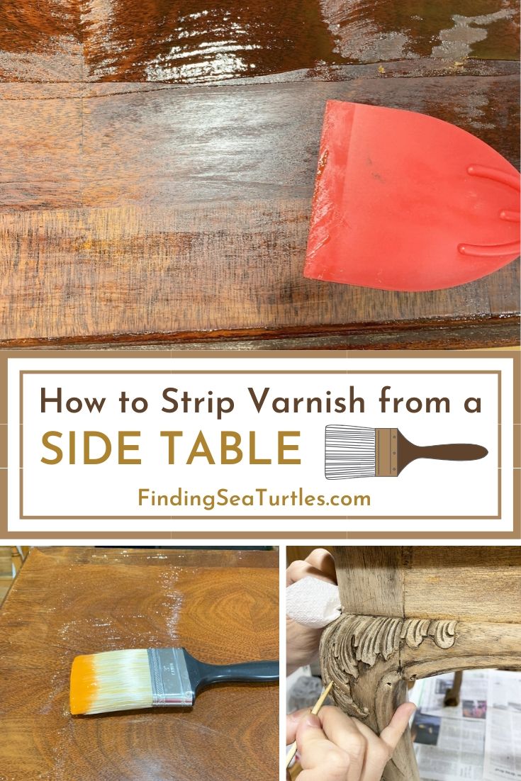 How to Strip Varnish From a Side Table #DIY #DIYFurnitureStripping #FurnitureRefinish #VarnishStripping