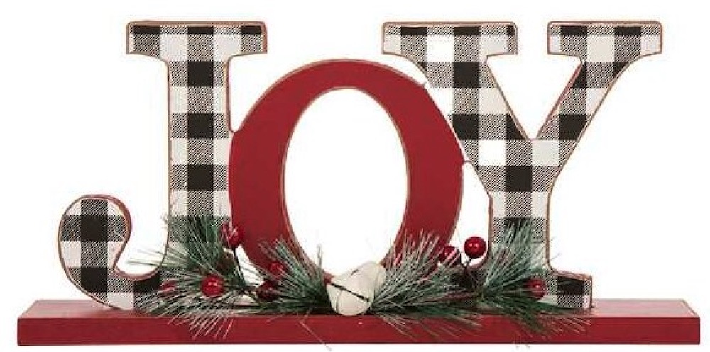 Best Christmas Decorations for the Home JOY Plaid Table Decor #Decor #Christmas #ChristmasDecor #HomeDecor #ChristmasHomeDecor #HolidayDecor