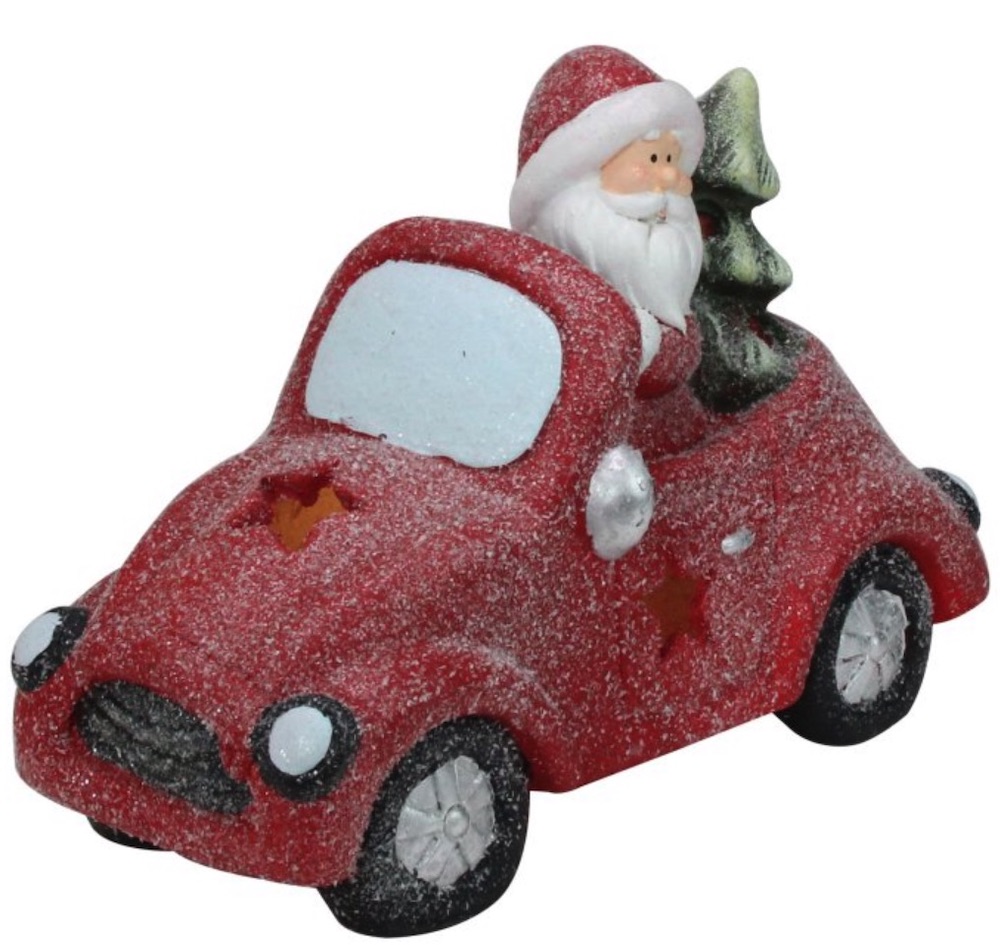 For the Home Magnesia Glitter Car with Santa Claus Christmas #Decor #Christmas #ChristmasDecor #HomeDecor #ChristmasHomeDecor #HolidayDecor