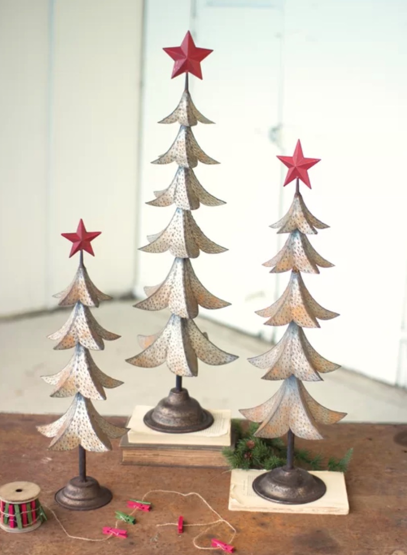 Celebrate the Season Metal Trees with Star Set #Decor #Christmas #Farmhouse #ChristmasDecor #FarmhouseDecor #FarmhouseChristmasDecor #HolidayDecor