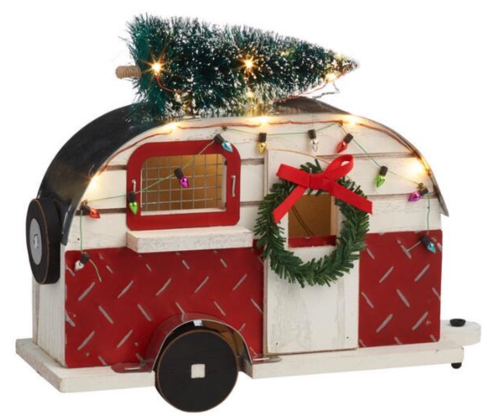 Christmas Decorations for the Home Wood And Metal Trailer LED Light Up Tabletop #Decor #Christmas #ChristmasDecor #HomeDecor #ChristmasHomeDecor #HolidayDecor