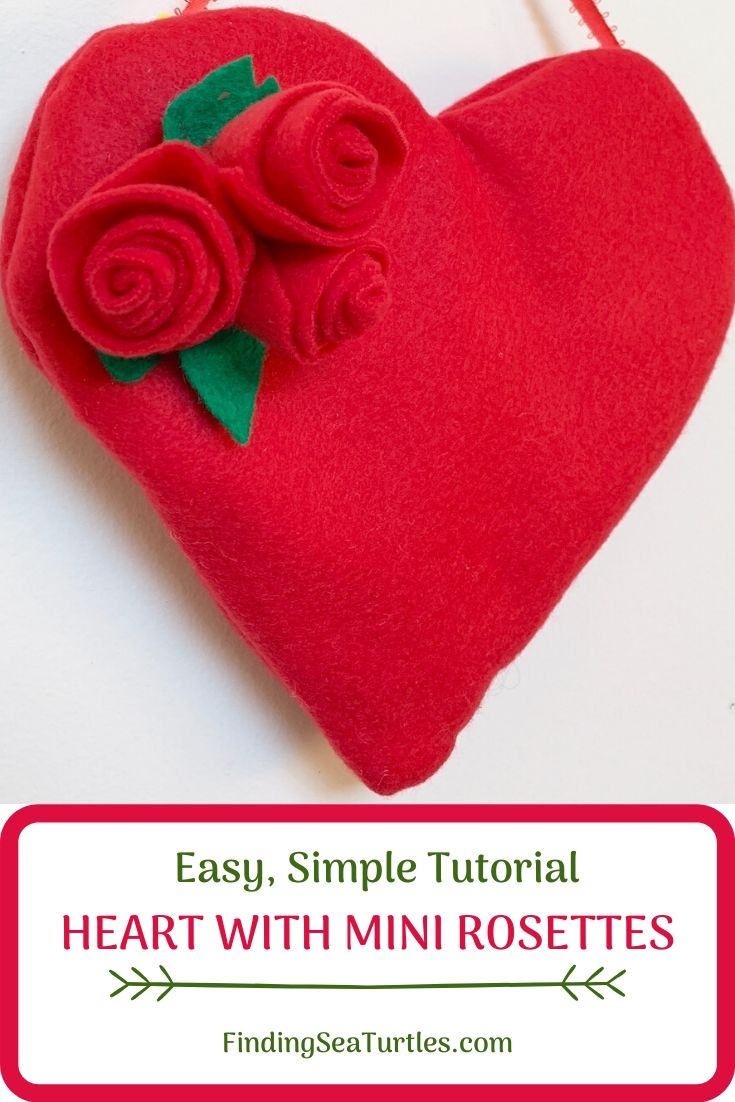 Easy, Simple Tutorial Heart with Mini Rosettes #ValentinesDay #ValentineHeart #DIY #Decor #DIYDecor #DIYValentineDecor #ValentineHeartwithRosettes #HeartwithRosettes #DIYValentineHeart