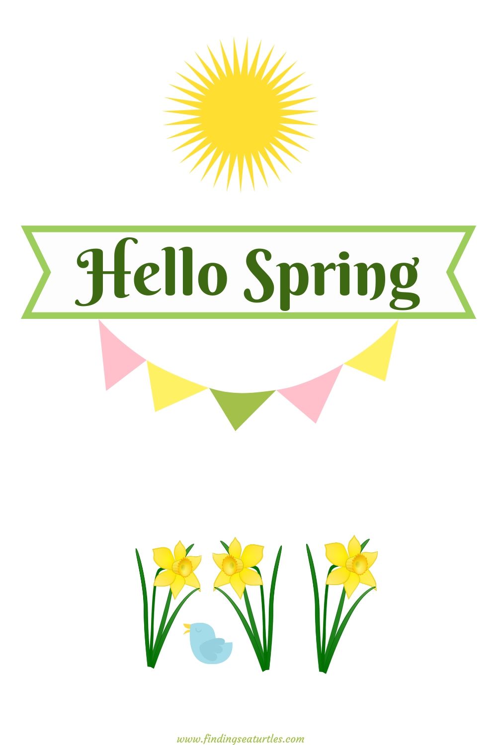 Hello Spring Free Printable Wall Art