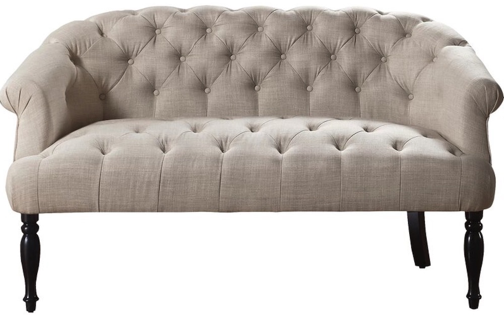 French Country Sofas Jalissa Chesterfield Rolled Arms Settee #FrenchCountry #FrenchCountryDecor #Decor #CountryStyleDecor #FrenchCountrySofas #FrenchDecor #Sofas