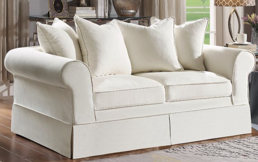 12 Charming French Country Sofas Robles Cotton Rolled Arm Loveseat #FrenchCountry #FrenchCountryDecor #Decor #CountryStyleDecor #FrenchCountrySofas #FrenchDecor #Sofas