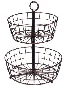 Simple Farmhouse Storage Solutions 2 Tier Wire Fruit Basket #Farmhouse #Storage #Organization #FarmhouseStorage #CountryStyleStorage #CountryDecor #FarmhouseOrganization #CountryStyle #VintageStyle