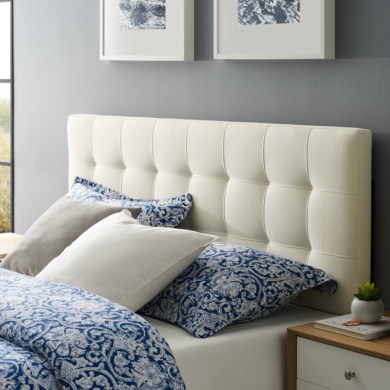 Bedroom Upgrade Francis Upholstered Panel Headboard #Headboards #UpholsteredHeadboards #GuestRoom #Bedroom #BedroomRefresh #BedroomUpgrade