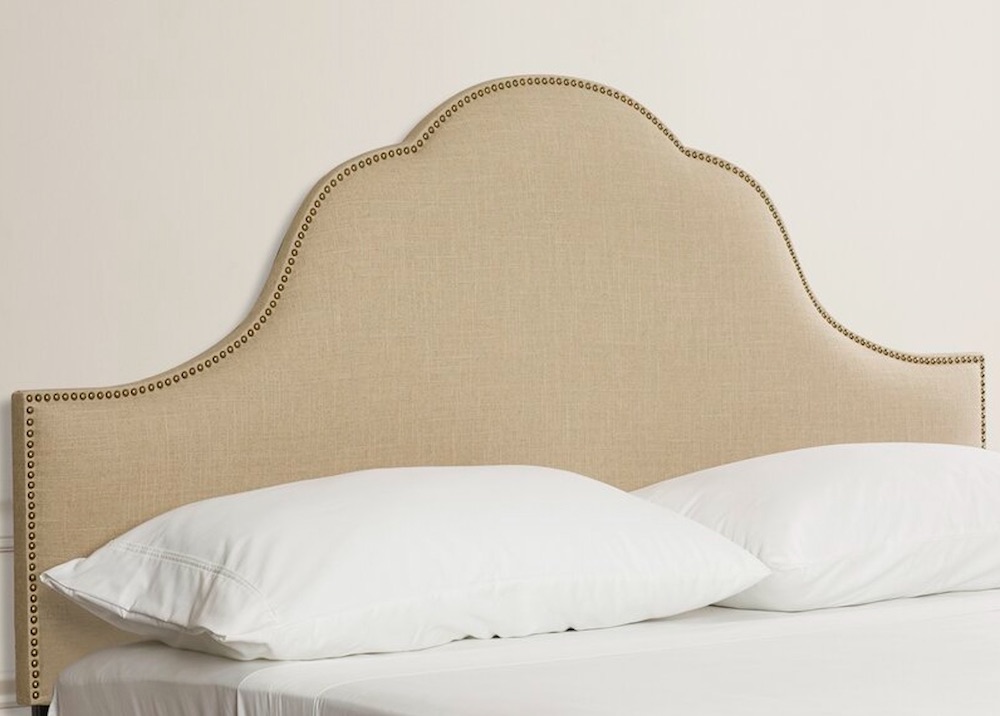 Bedroom Refresh Holmes Nail Button Arch Upholstered Panel Headboard #Headboards #UpholsteredHeadboards #GuestRoom #Bedroom #BedroomRefresh #BedroomUpgrade