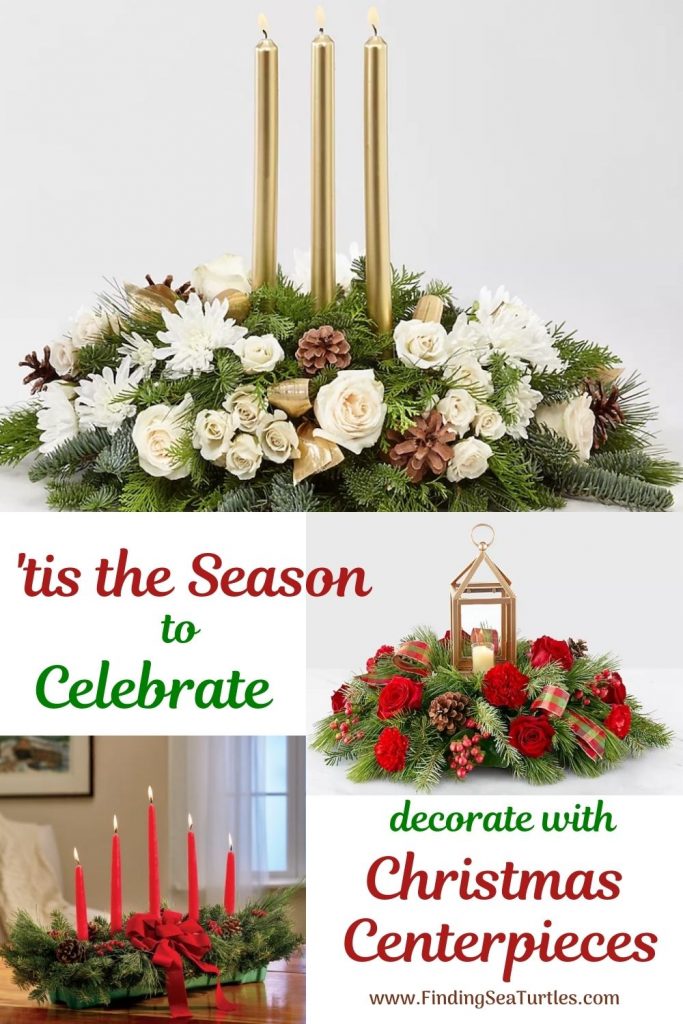 tis the Season to Celebrate decorate with Christmas Centerpieces #FreshFlowers #flowerdelivery #Centerpiece #OnlineFlowers #FlowersOnline #ChristmasCenterpieces #ChristmasTableCenterpiece #ChristmasFlowers