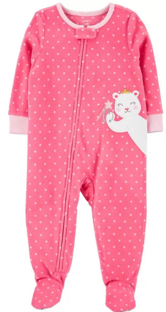 For the Pink Loving Little Girl Bear Fleece Footie PJs #Christmas #ChristmasGifts #GiftIdeas #ChristmasPresents #ChristmasGiftGiving