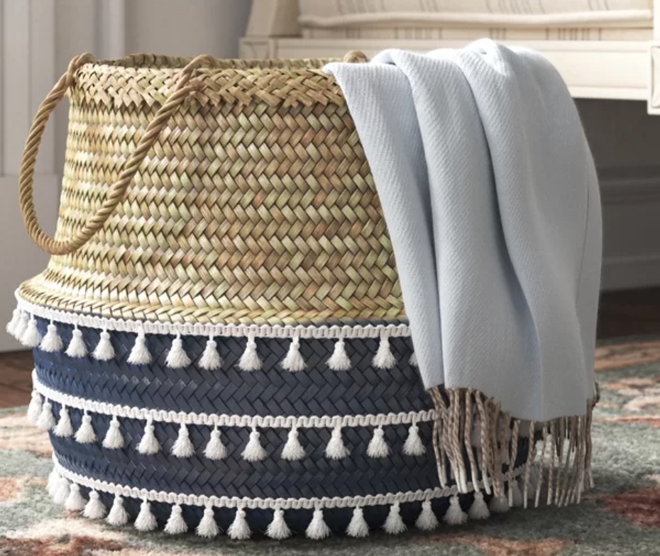 Boho Inspired Decor Collapsible Wicker Basket #Storage #Baskets #BasketStorage #ToteBaskets #HomeStorage #Organization #ATidyHome